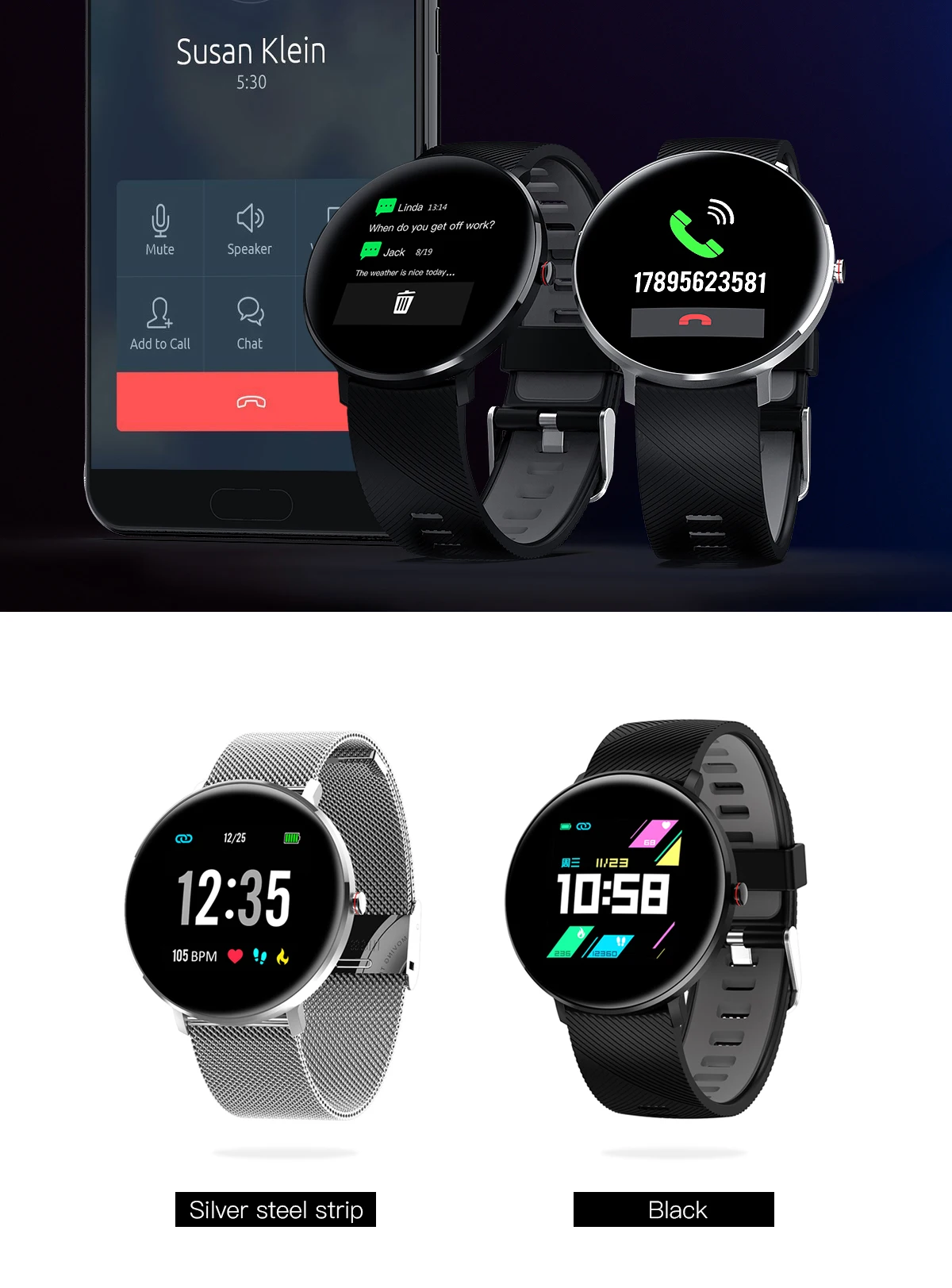 Спортивные Смарт-часы с защитой от потери, IP68, для плавания, Bluetooth, умный Браслет, ЭКГ, пульсометр, кровяное давление, фитнес-трекер, часы