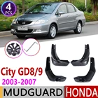 Спереди и сзади автомобиля брызговик для Honda City GD8 GD9 2003  2007 Fender брызговик закрылки аксессуары для брызговиков 2004 2005 2006