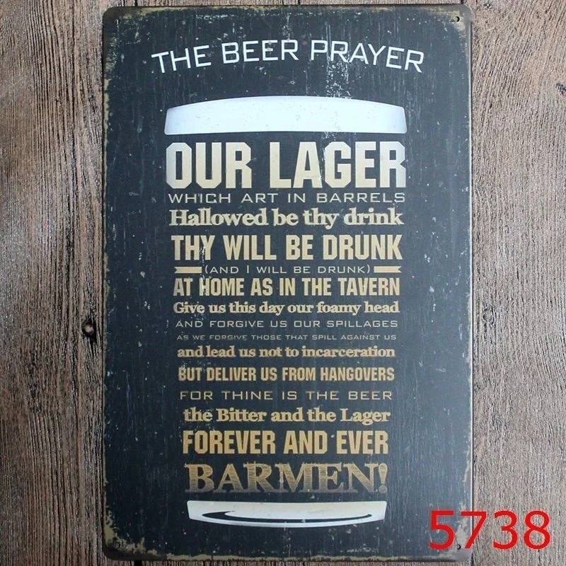 

the beer prayer metal Tin Sign 20*30 cm sticker Decor Bar Pub Home Vintage Retro Poster comic sticker
