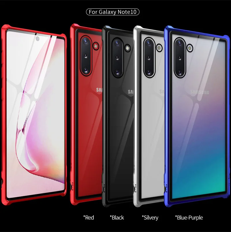 Роскошный металлический бампер защитный чехол для Samsung Galaxy Note 10 защитная задняя