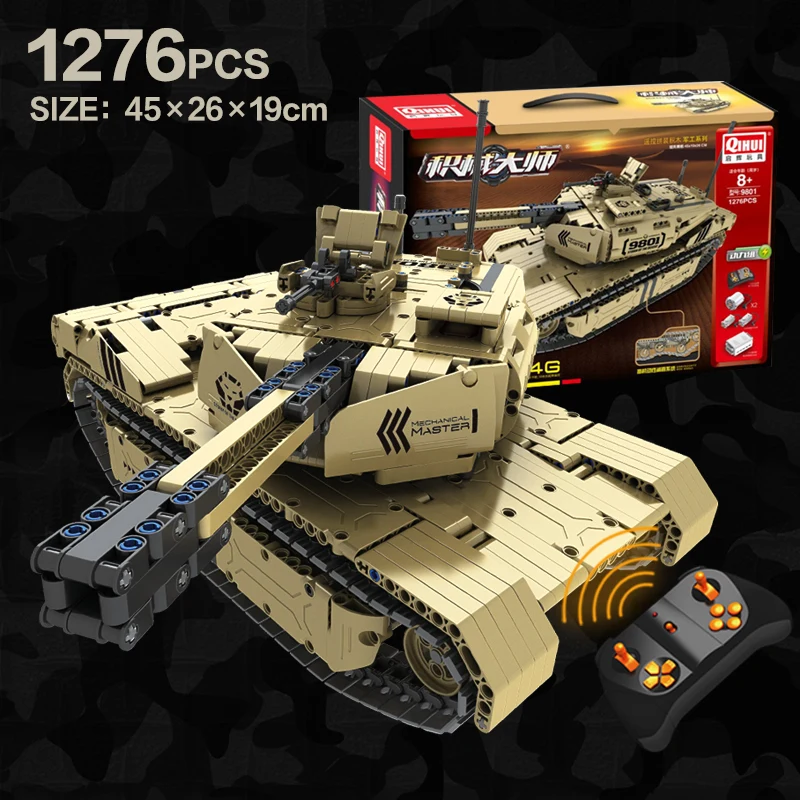 

Военный Радиоуправляемый танк M1A2, расстояние 50 м, возможность вращения, запуск, строительный блок, армейские кирпичи, игрушки для мальчиков,...