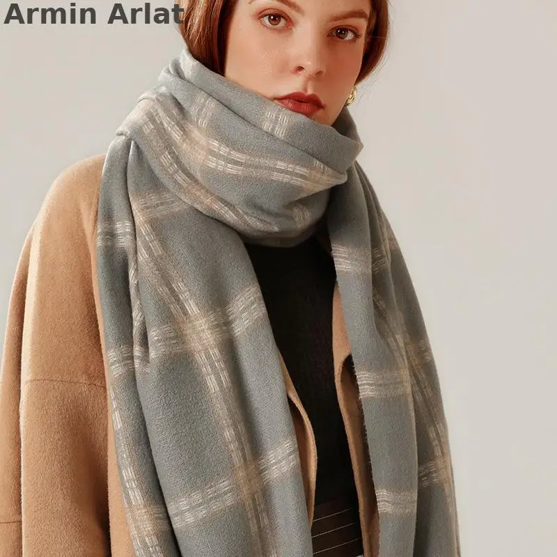 Шарф Armin Arlat женский зимний осенний клетчатый мягкий теплый палантин шарфы модный