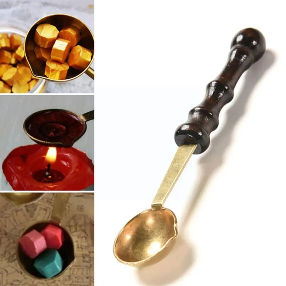 

1 Pcs Craft Manufacturing Retro Style Seal Spoon For Wax Melted Dissolve Wax Spoon Diy Craft Anti Hot Wax Stamp Seal Stamp T4c2