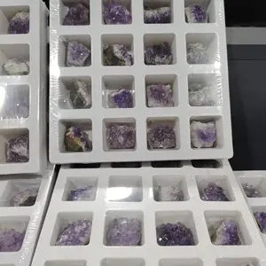 1 box 16pcs Natural Amethyst Stone Crushed Crystal Rough Ornamental Amethyst Rough Block Mineral Specimen Diy Jewelry Making