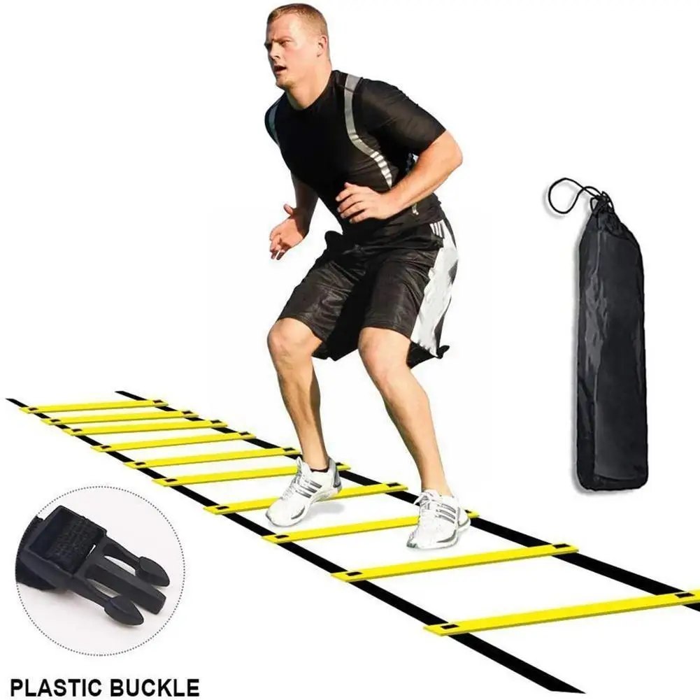 

Football Training Agility Ladder Speed Sensitivity Training Ladder Jumping Ladder Rope Foldable Supplies Football Nylon Tra R8Q6