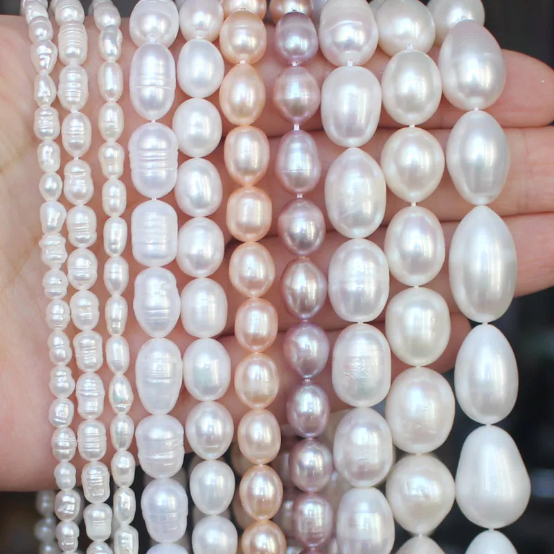 100% натуральные пресноводные жемчужные овальные бусины россыпью для