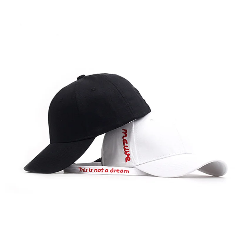 

Personality Embroidered Letter Long Belt New Bent Eaves Baseball Hat Trendy Men Women Street Show Fashion Wild Casual Cap B42B