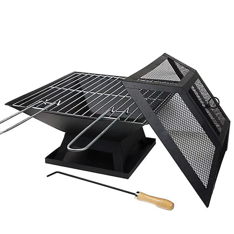 

Modernisation Square BBQ Grill Outdoor Heater Garden Outdoor Fireplace Portable Fire Pit Contracted Barbecue Brazier Wood Stove