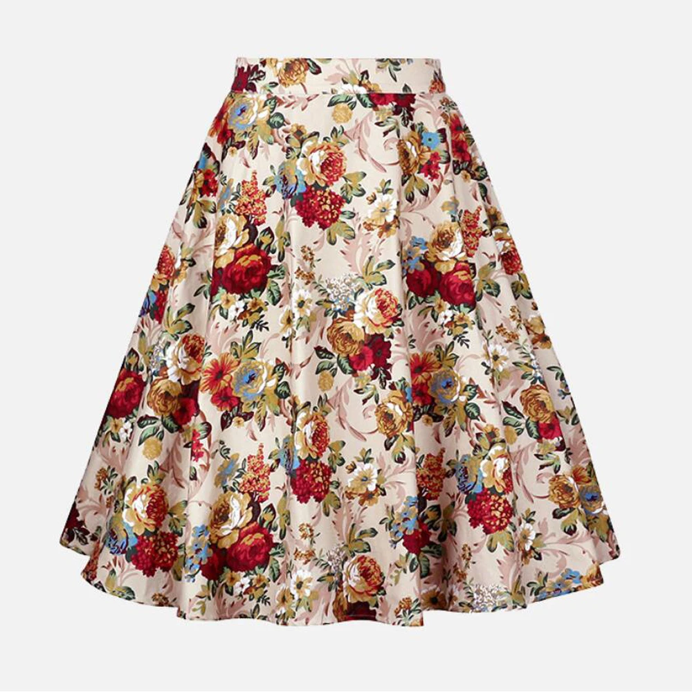 

Falda acampanada de estilo clsico para mujer, falda de estilo Rockabilly de los 50, estilo Retro, W20falda A media
