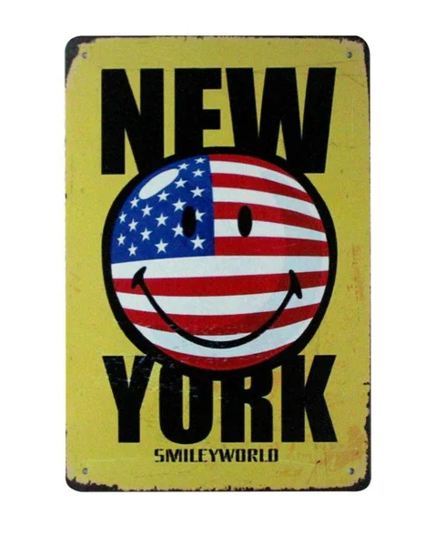 

New York Smiley World tin metal sign home decorating company Metal Poster 20*30CM 8x12inch 12x16inch