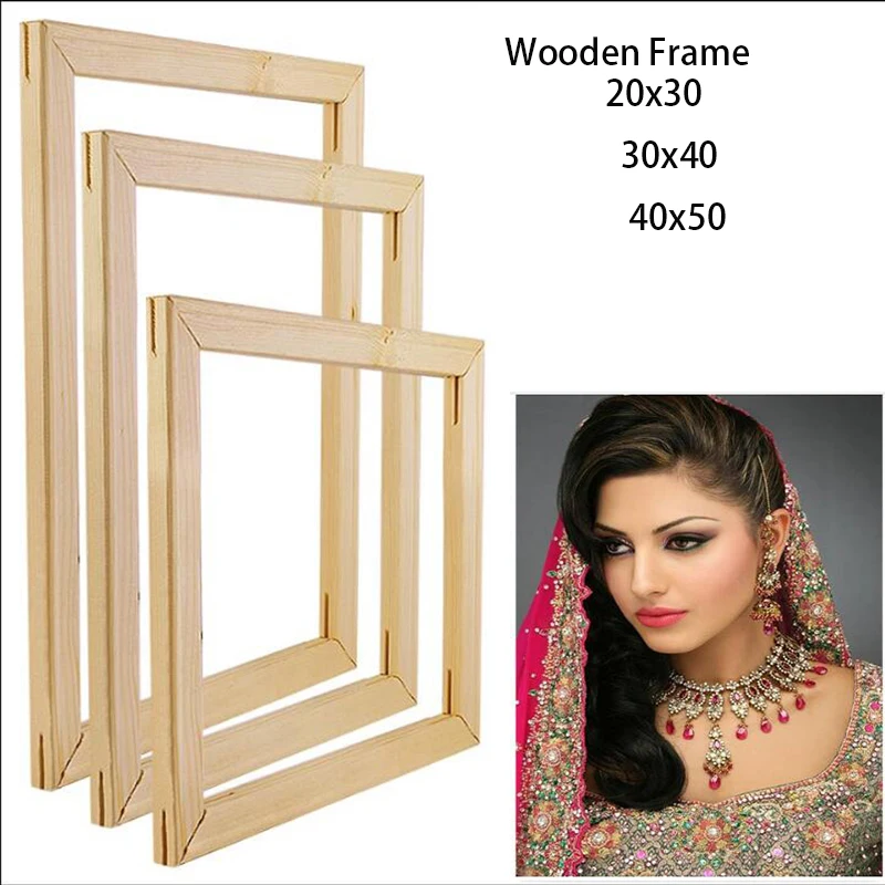 

40x60cm Wooden frame for canvas oil Painting by numbers diy frame for photo inner frame for wall home decoration