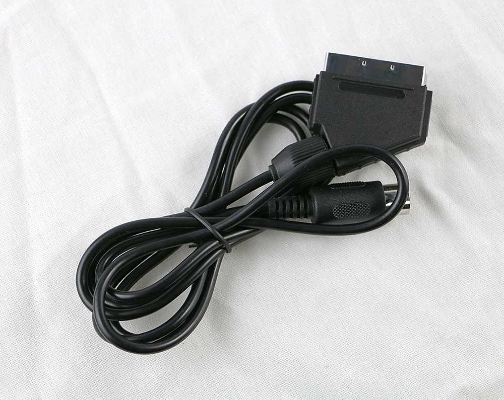10pcs C-Pin Black RGB Scart Data Line 1.8m Charging Power Cable PAL C Pin For Sega Genesis 1 Mega Drive MD Master System - купить по
