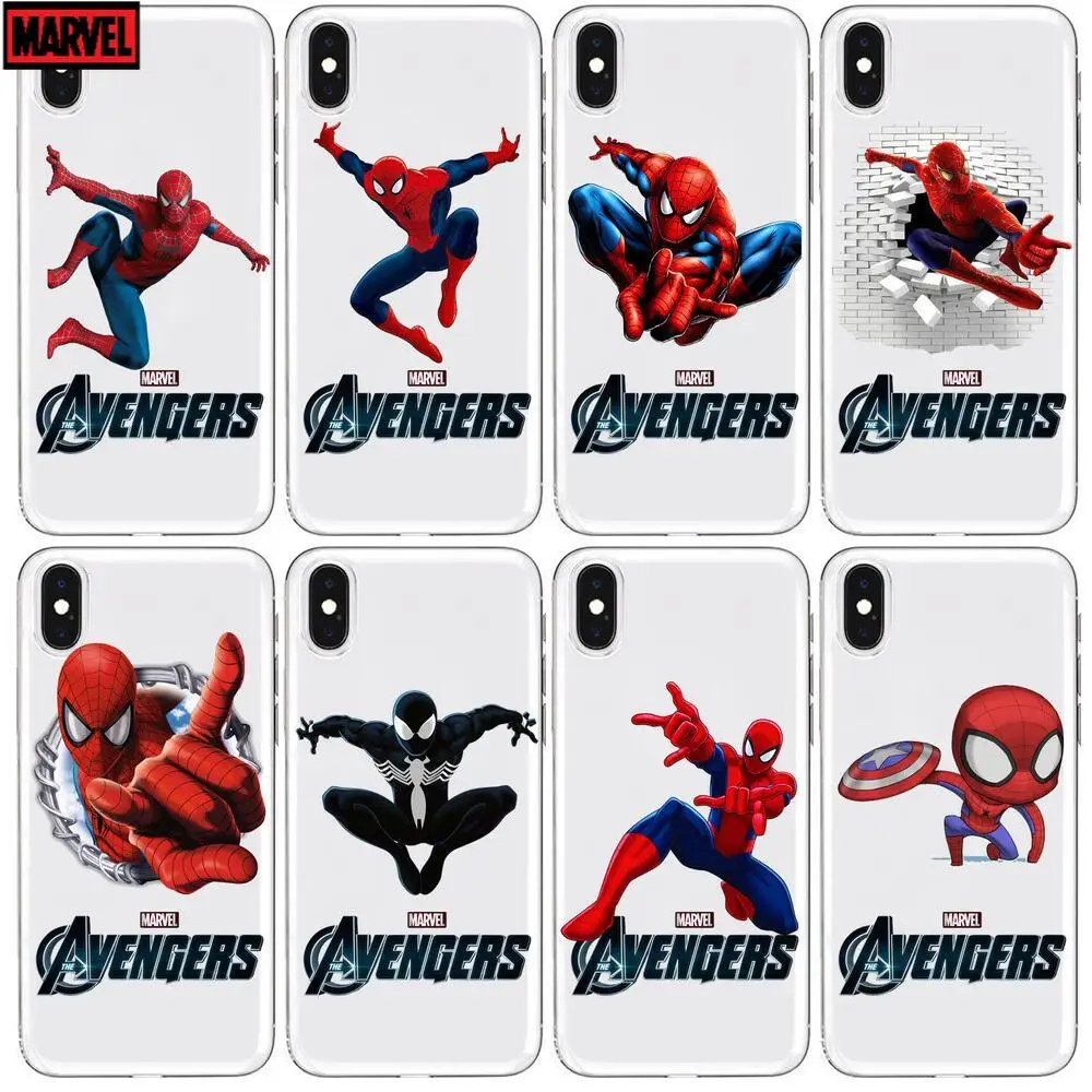 

2021 Superhero Spider-Man Anime Transparent Phone cover hull For SamSung Galaxy S8 S9 S10e S20 S21 S30 Plus S20 fe 5G Lite Ult