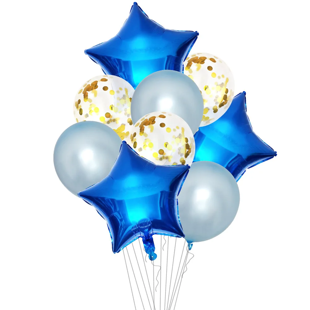 Синие воздушные шары украшение для дня рождения со звездами гелиевые украшения