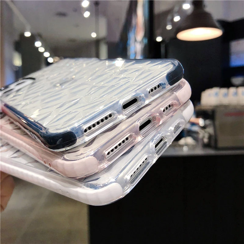Прозрачный чехол с алмазным узором для iPhone 12 Pro Max Mini роскошный мягкий прозрачный