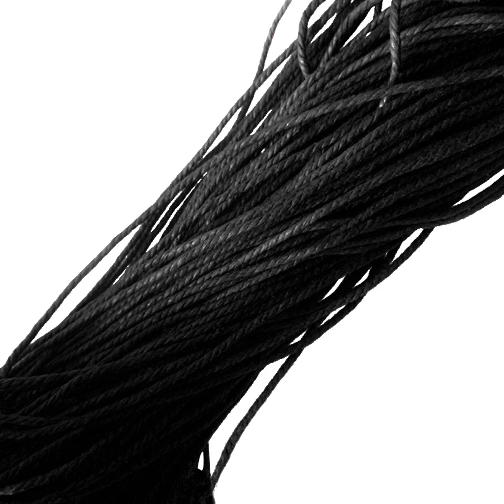 Black 19 цветов 10 метров Вощеная хлопковая Веревка из бисера 2 мм для браслета ожерелье DIY ювелирные изделия-Аксессуары - Цвет: Black
