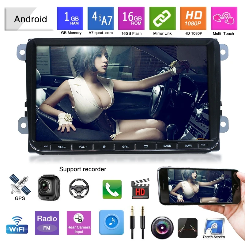 2Din Android 9 0 автомобильный дюймов Радио стерео плеер Hd экран Gps навигация 4 Bluetooth для V