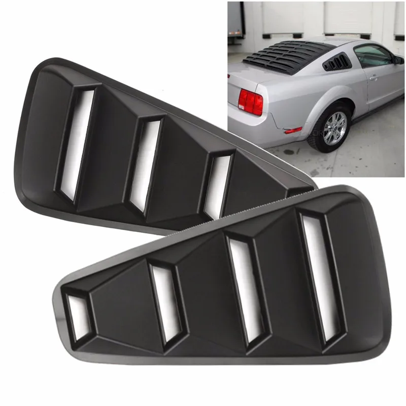 

1 Pair 1/4 Quarter Side Window Louvers Scoop Cover Vent For Ford/Mustang 2005 2006 2007 2008 2009 2010 2011 2012 2013 2014