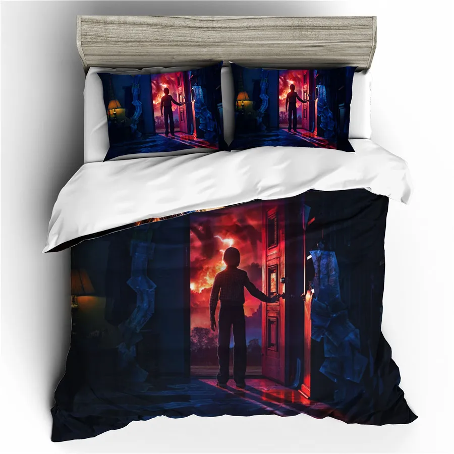 

A Bedding Set 3D Printed Duvet Cover Bed Set Stranger Things Home Textiles for Adults Bedclothes with Pillowcase #SNT07