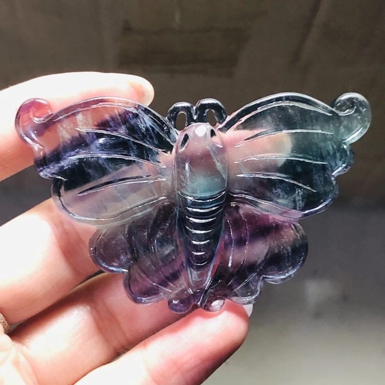 

Природный кристалл флюорит украшения в виде бабочек кварц минерал Украшение Дома Каменные поделки