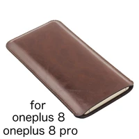 18pro universal fillet holster phone straight leather case retro simple style pouch for oneplus 8 pro oneplus8 phone bag