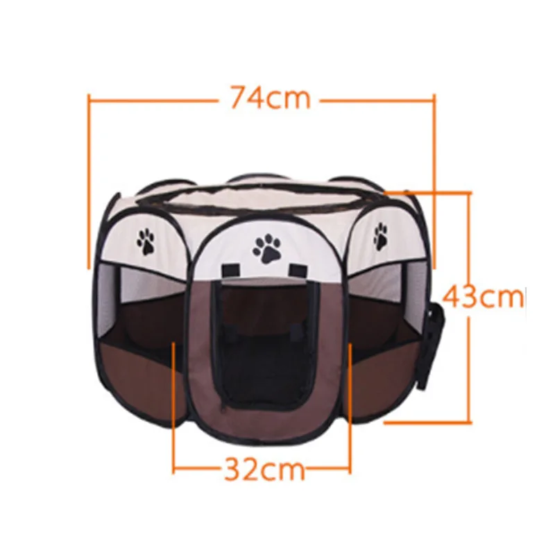 

Переносная палатка для домашних животных, уличный домик-вольер, складная восьмиугольная клетка для маленьких и больших собак