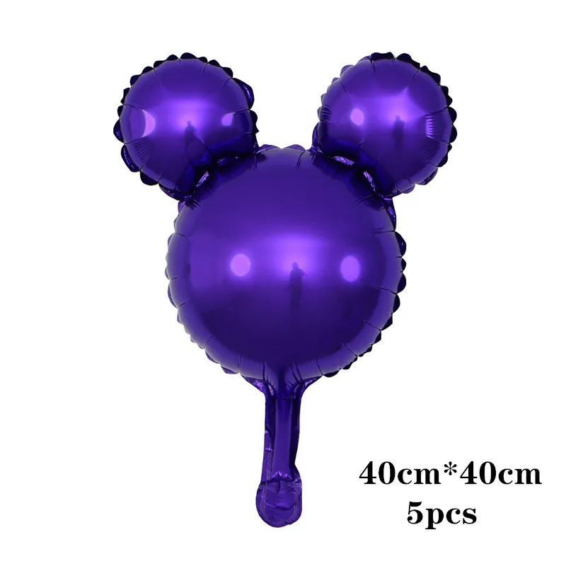 5pcs purple 1 шт. 116*64 см большая подставка Микки и Минни Маус Фольга воздушные шары, Классические игрушки надувной воздушный шар с гелием на день рождения воздушные шары вечерние поставки - Цвет: 5pcs purple