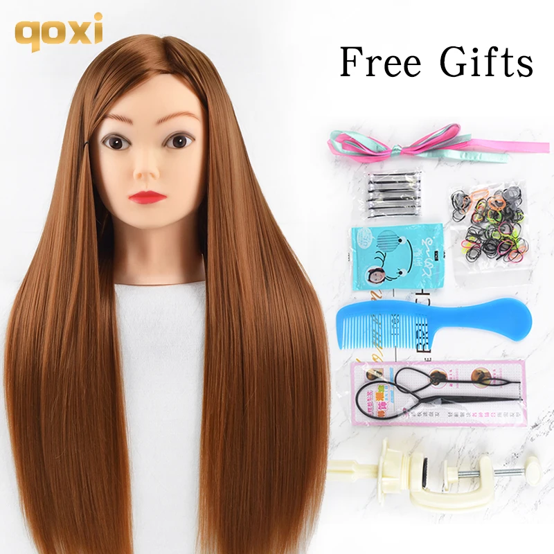 Qoxi профессиональные обучающие головки с длинными толстыми волосками практика