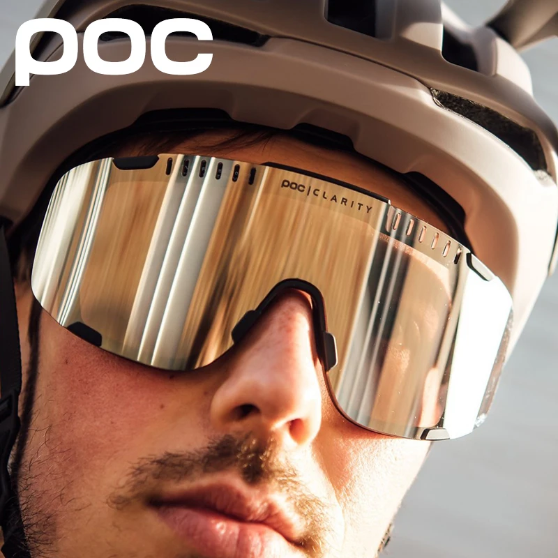 Очки для велоспорта POC DEVOUR с 4 линзами, мужские и женские мужские велосипедные солнцезащитные очки, поляризованные спортивные солнцезащитны...