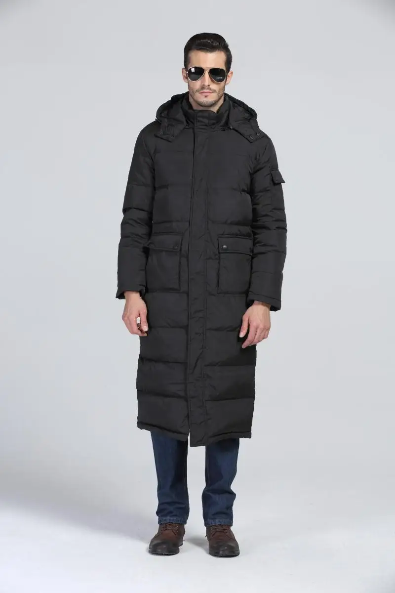 2022 men's winter clothing fashion duck down coat long puffer jacket parkas for male with a hood black plus size xxxxl 3xl 4xl