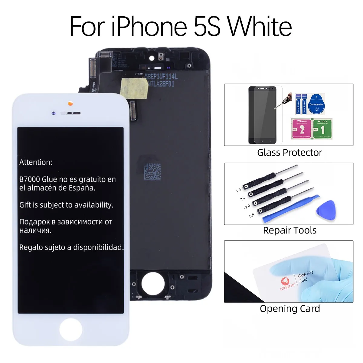 AAA OEM Дисплей для iPhone 5S LCD в сборе с тачскрином на рамке For iPhone 5 LCD for iPhone 4 4S 5C черный белый - Цвет: White for 5S (SE)