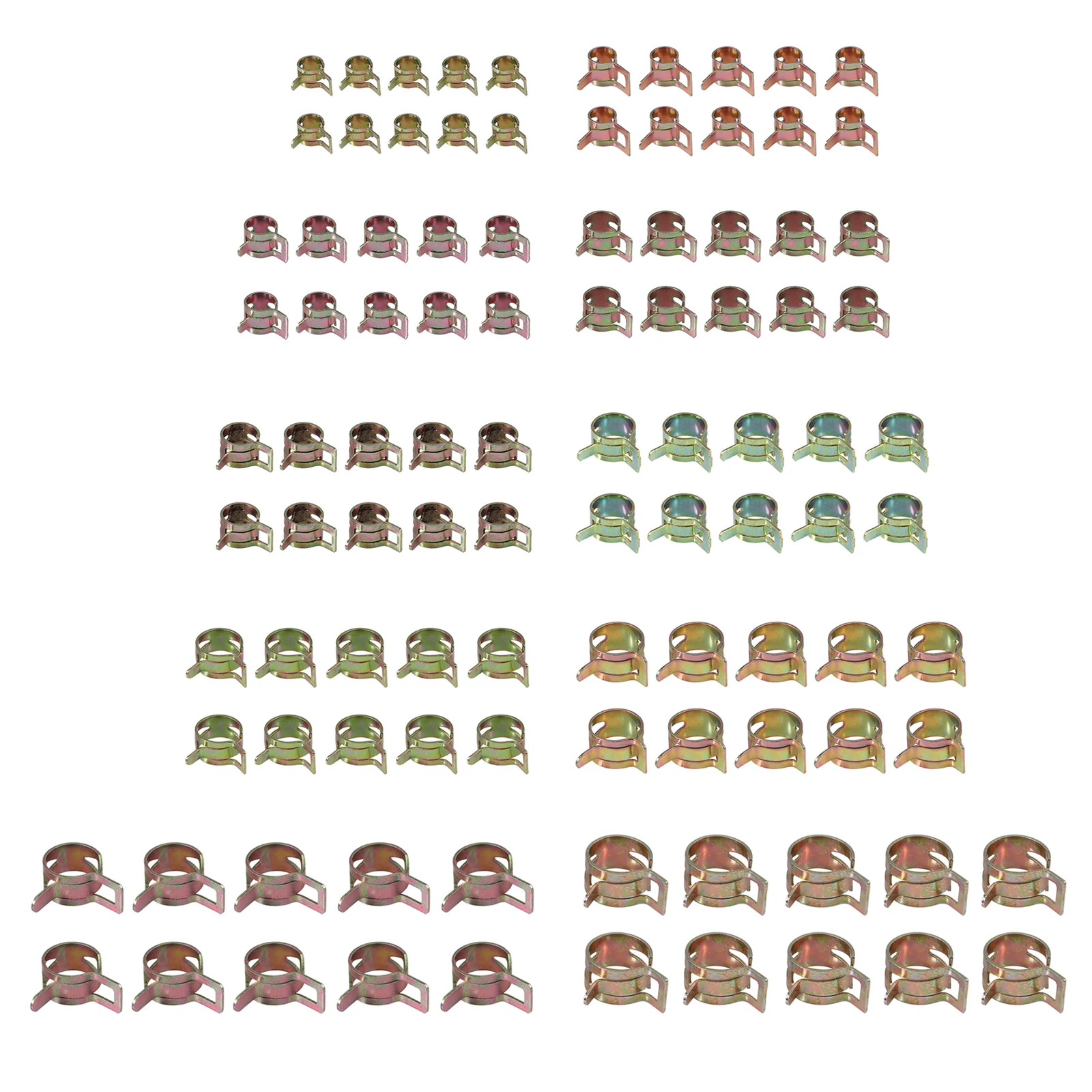 

TANiCE 100Pcs Spring Clamp 6-17mm High Quality Carbon Steel Spring Hose Clamps Hose Fuel Hose Air Pipe Clamp Fasteners