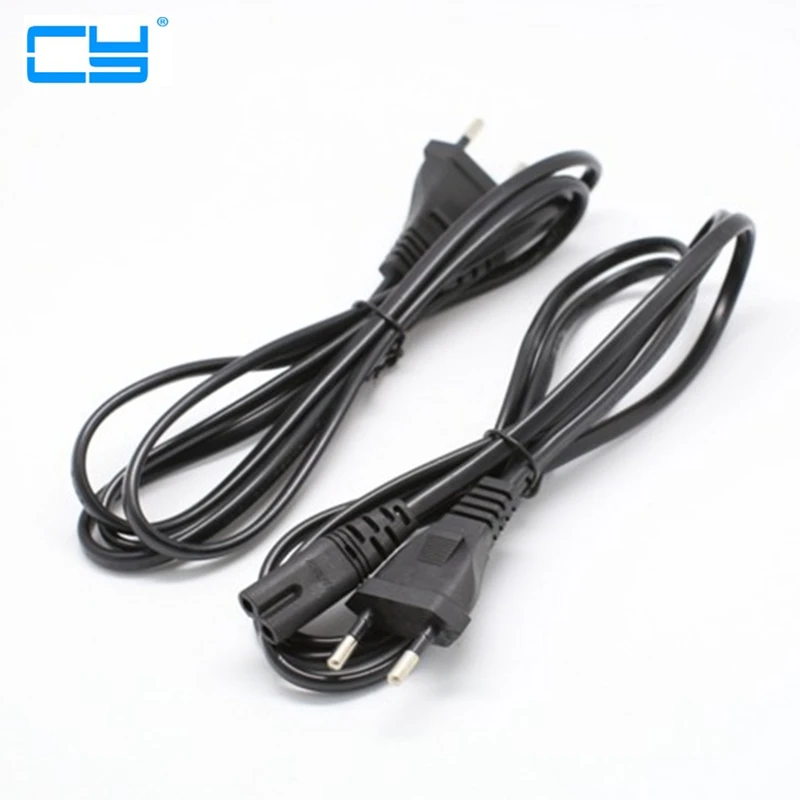 

50 cm 0.5 m 1.5 m europa plug europeia ue 2-prong cabo cabo de alimentacao 2 tomada IEC 320 cord IEC320 C7 para Notebook Laptop