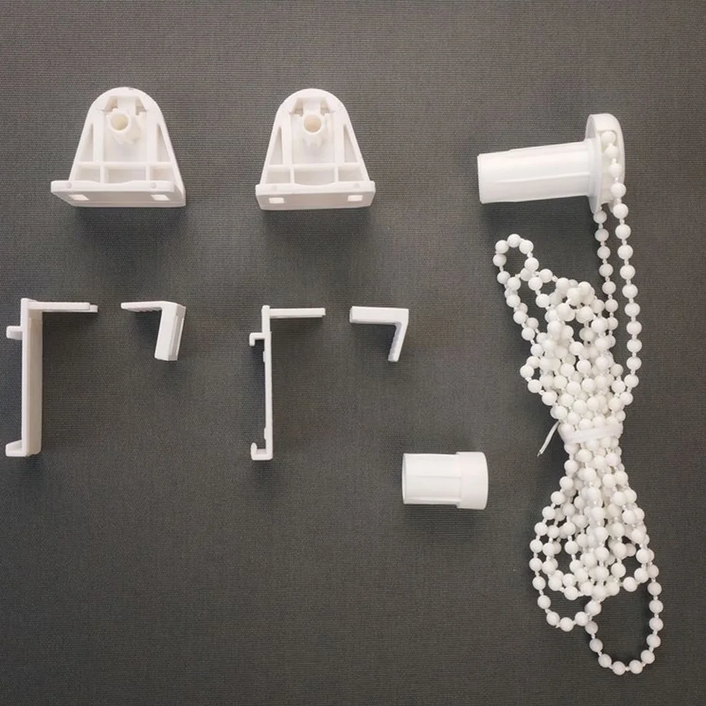 

1 Set Roller Blind Part Bracket With 190cm Long Bead Chain For 17mm Tube Curtain Rolling Holder Clip Home Decoration Accessories