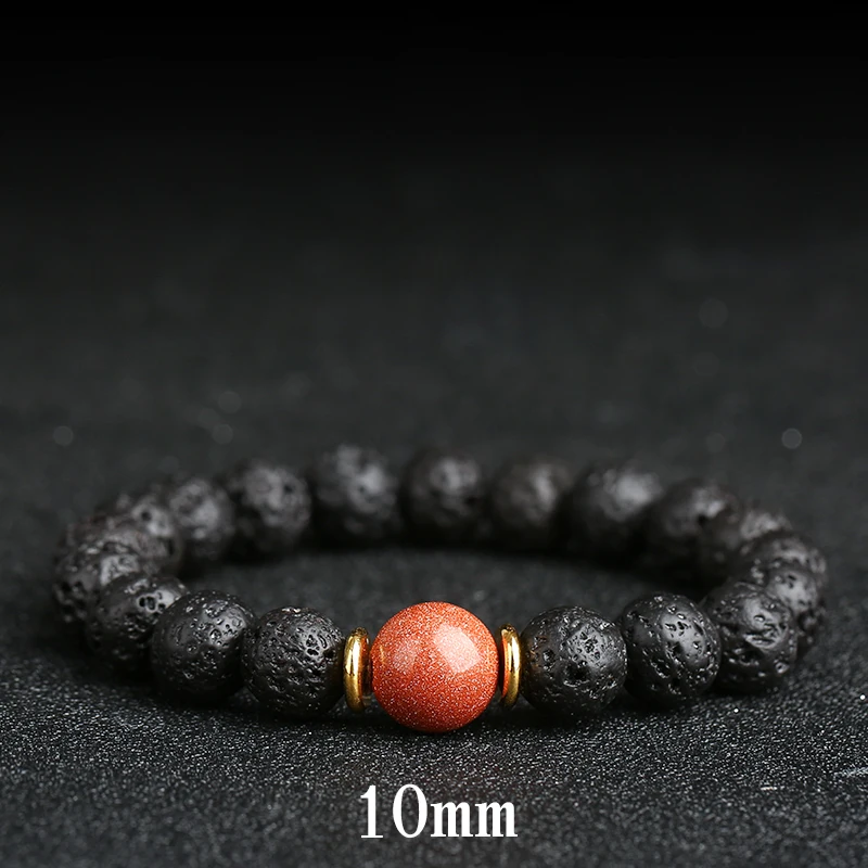 Браслеты с лавовыми бусинами из натурального камня и вулкана Исцеляющие лавы 8 мм