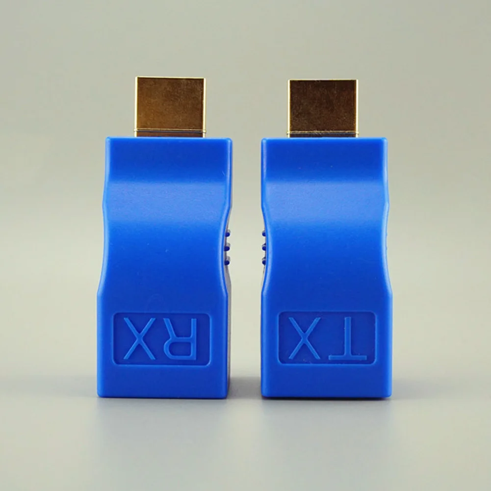HDMI адаптер сигнала синий TX/RX 30 м передача HD 1080P через RJ45 CAT6 CAT5e передатчик один порт