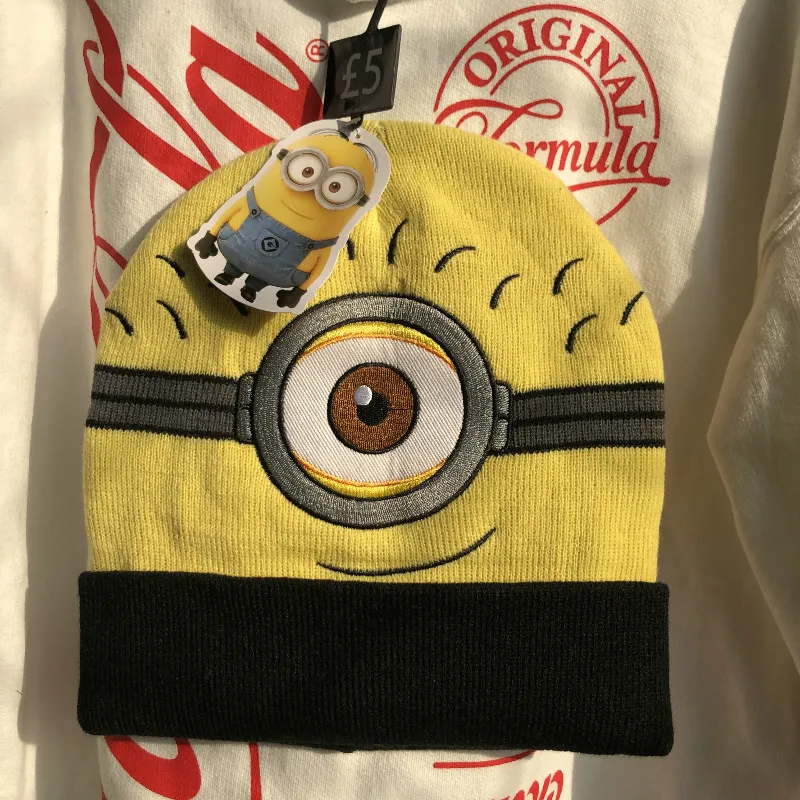 10 шт./лот мультяшная шапочка gorro желтый Миньоны шерстяная шапка Панама Гадкий