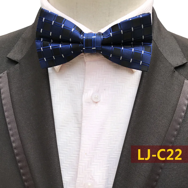 LJ-C22 Мужские бабочки Пейсли цветок сетка Полосатый шелковый галстук жениха Gravata бабочка свадебное вечернее платье галстук-бабочка - Цвет: LJ-C22