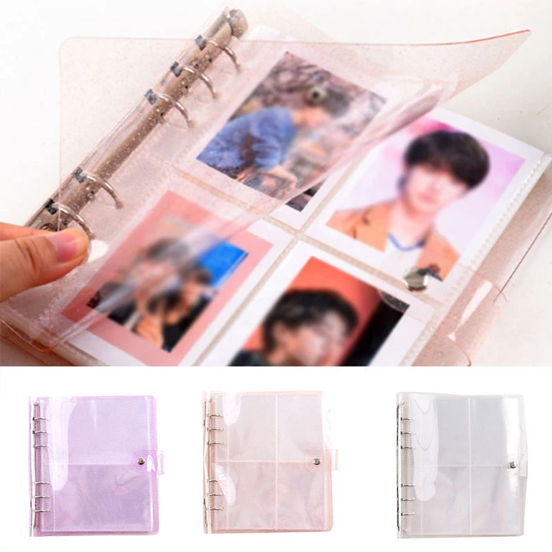 

Jelly Color Sequins Photo Album Portable Transparent Holder Cute 3/5 Inches Card Bag Fashion Lovely New