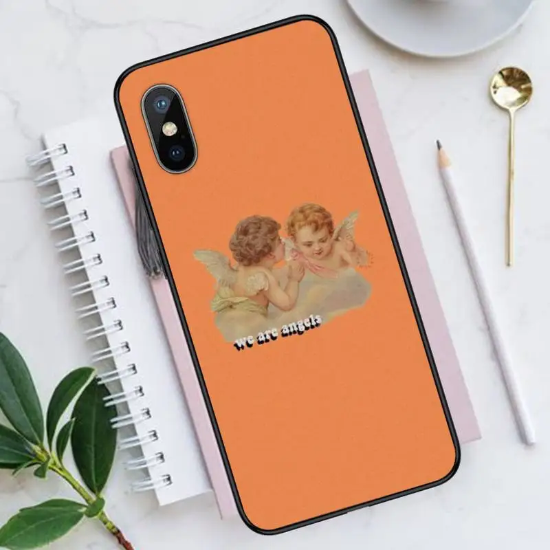 

Renaissance angels baby Phone Case for iPhone 11 12 pro XS MAX 8 7 6 6S Plus X 5S SE 2020 XR Luxury brand shell funda coque