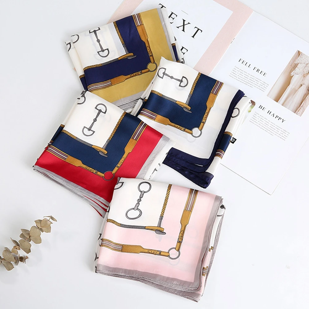 HanXi 70х70см женский квадратный шарф Шелковый Атласный хиджаб для волос