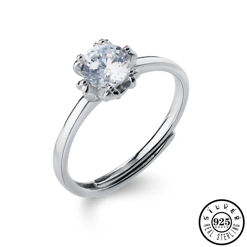 

Trendy 925 Sterling Silver Luxury Cubic Zirconia Engagement Ring Adjustable Finger Knuckle Party Wedding Rings Jewelry for Women