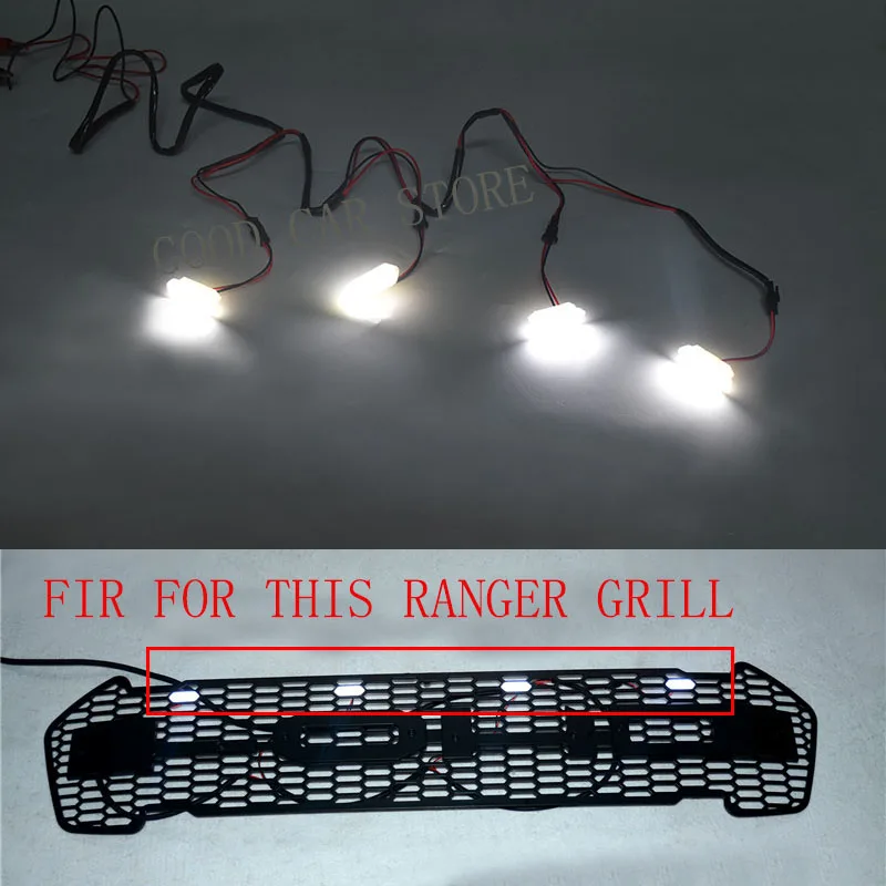 Передняя гоночная решетка радиатора светодиодная белая желтая для ford ranger grill 2015