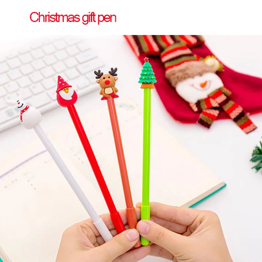 

Cartoon Cute Ornament Gifts Tree Santa Claus Elk Snowman School Stationery Pen, Christmas Festival Decoration Gift 0.5mm Gel Pen