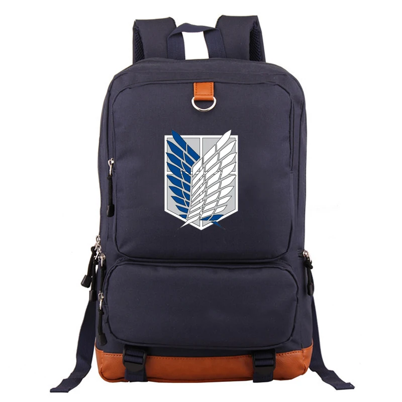 Мужской холщовый рюкзак с мультипликационным рисунком из аниме «атака на Титанов», школьный ранец, Повседневная дорожная сумка для ноутбук...