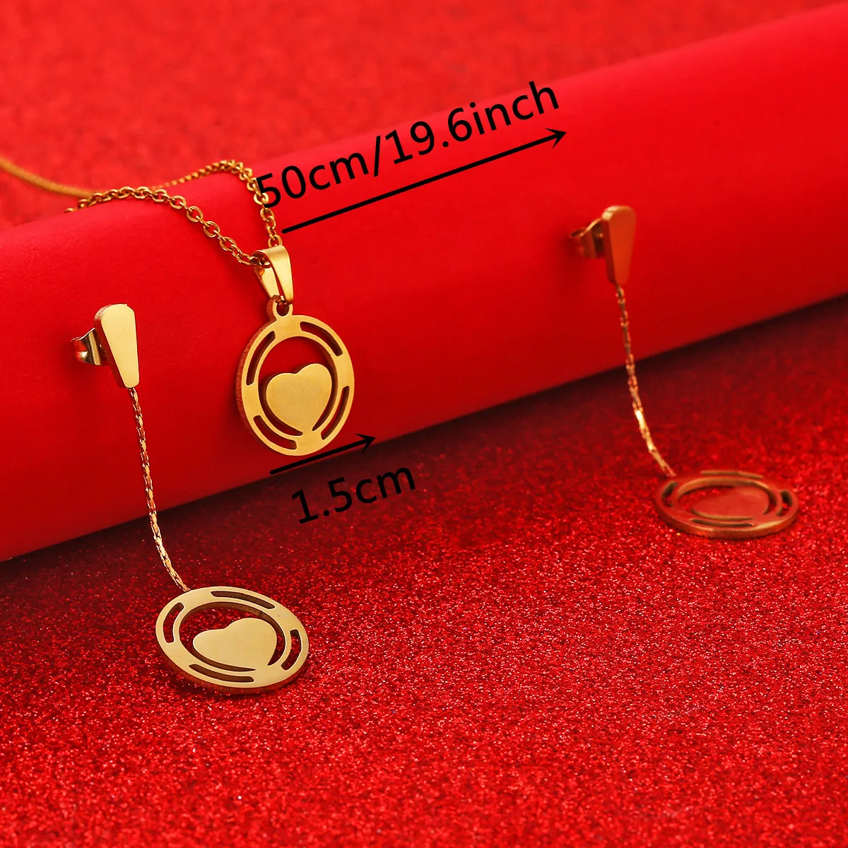 Ожерелья из нержавеющей стали с буквенным принтом подвески в виде сердечек