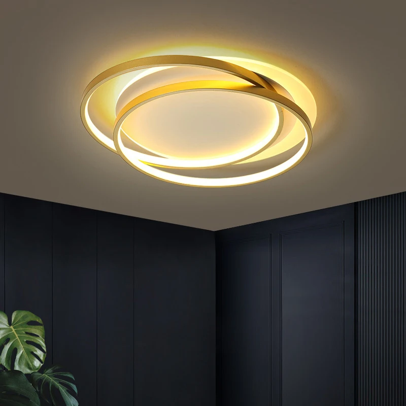 Creative Stacked Round Golden Chandeliers For Living Room Bedroom Lighting Lamp Modern Minimalist Lustre Lights Kitchen Fixtures