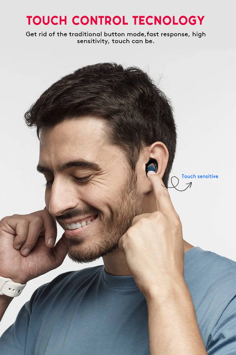 A8 TWS Bluetooth наушники Беспроводная гарнитура 5 0 сенсорное управление тяжелый бас