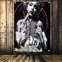 gun wine dollars marilyn monroe poster wall art canvas painting high quality tattoos flag banner tapestry stickers wall decor d4