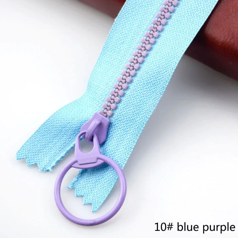 10 шт. Meetee 15-40 см 3# закрытый конец смолы молнии тяговое кольцо молния слайдер голова для шитья сумки кошелек ткань аксессуары ремесла - Цвет: 10 blue